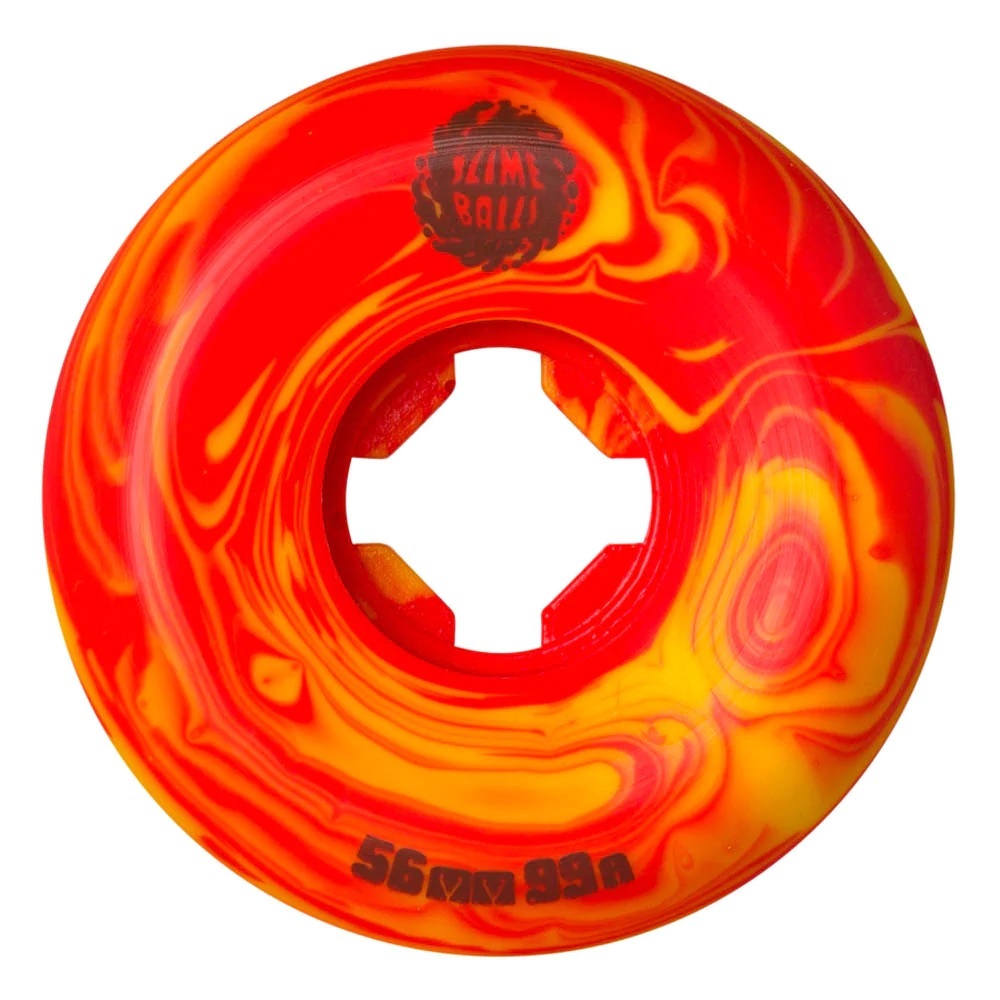 Slime Balls Speed Balls Jeremy Fish Burger Red Yellow Swirl 99a 56mm Skateboard Wheels
