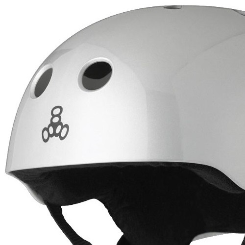 Triple 8 Brainsaver Sweatsaver Silver Helmet [Size: XS]