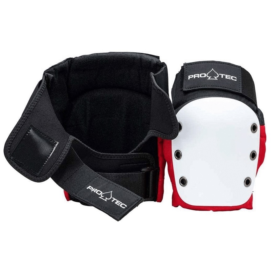 Protec Street Red White Black Protective Knee Pads