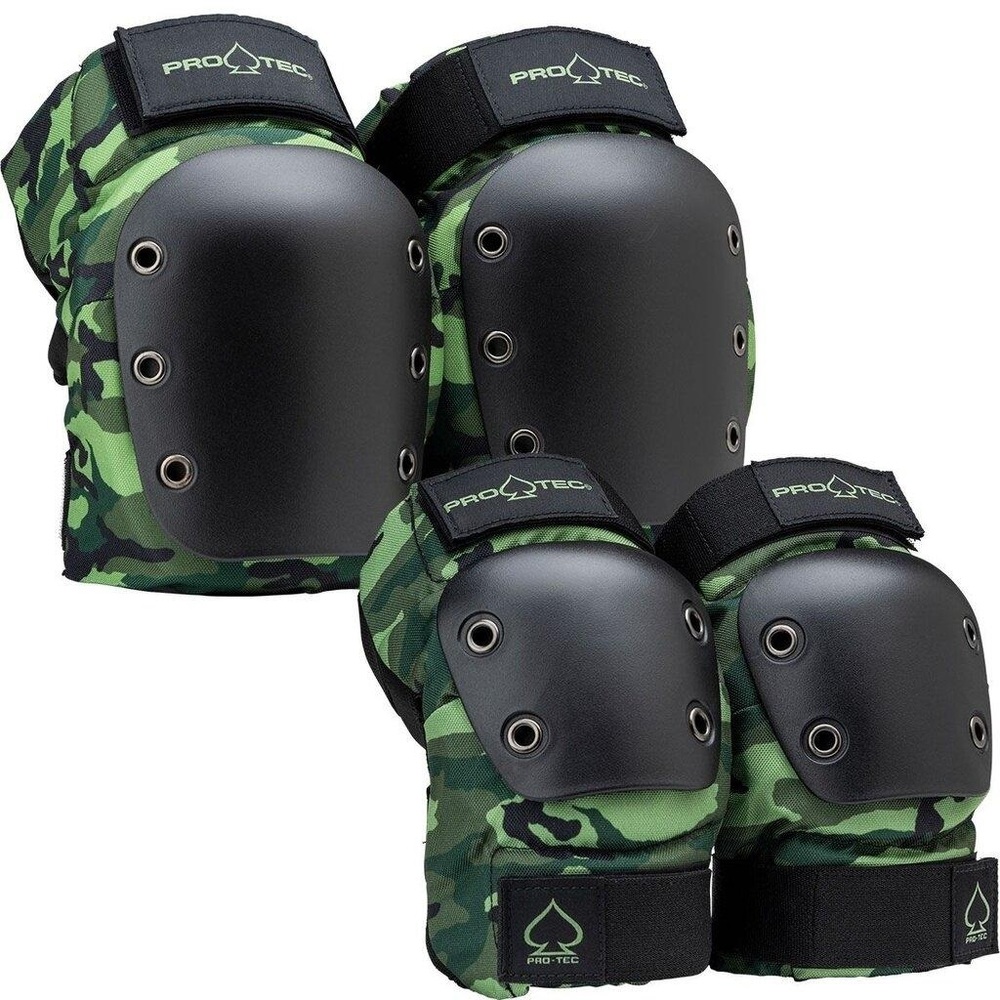 Protec Street Camo Protective Knee And Elbow Pad Set [Size: S]