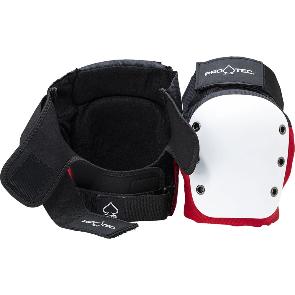 Protec Street Red White Black Protective Knee And Elbow Pad Set [Size: S]
