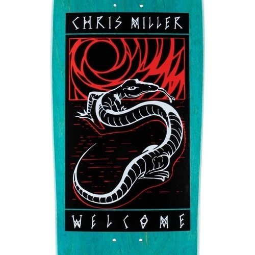 Welcome Miller Lizard On Gaia Teal 9.6 Skateboard Deck