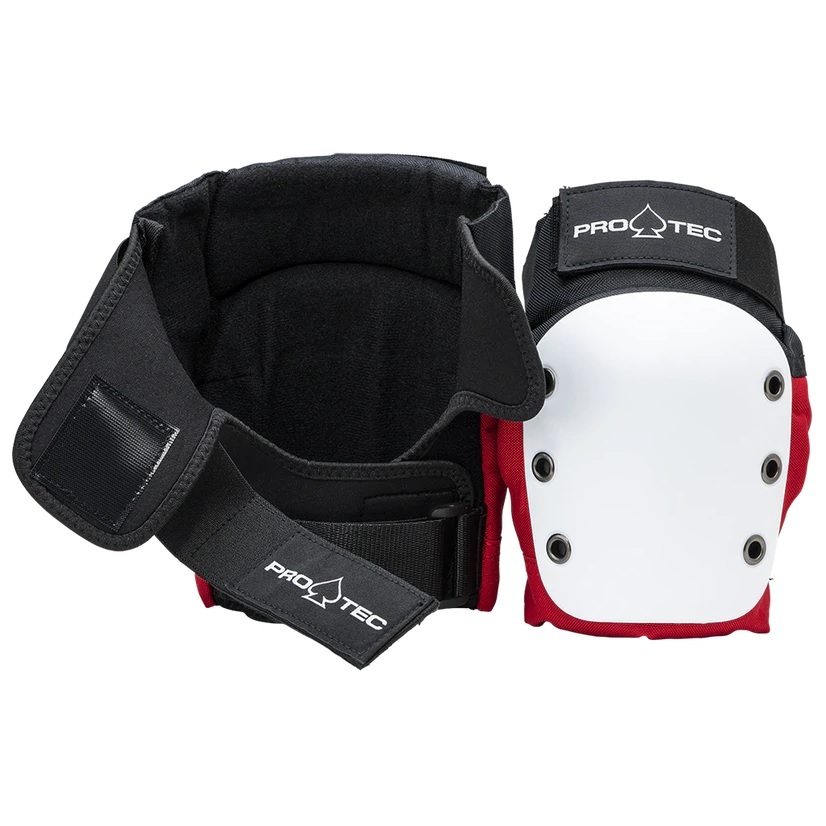 Protec Protective Pad Set Knee Elbow Wrist Street 3 Pack Red White Black Youth