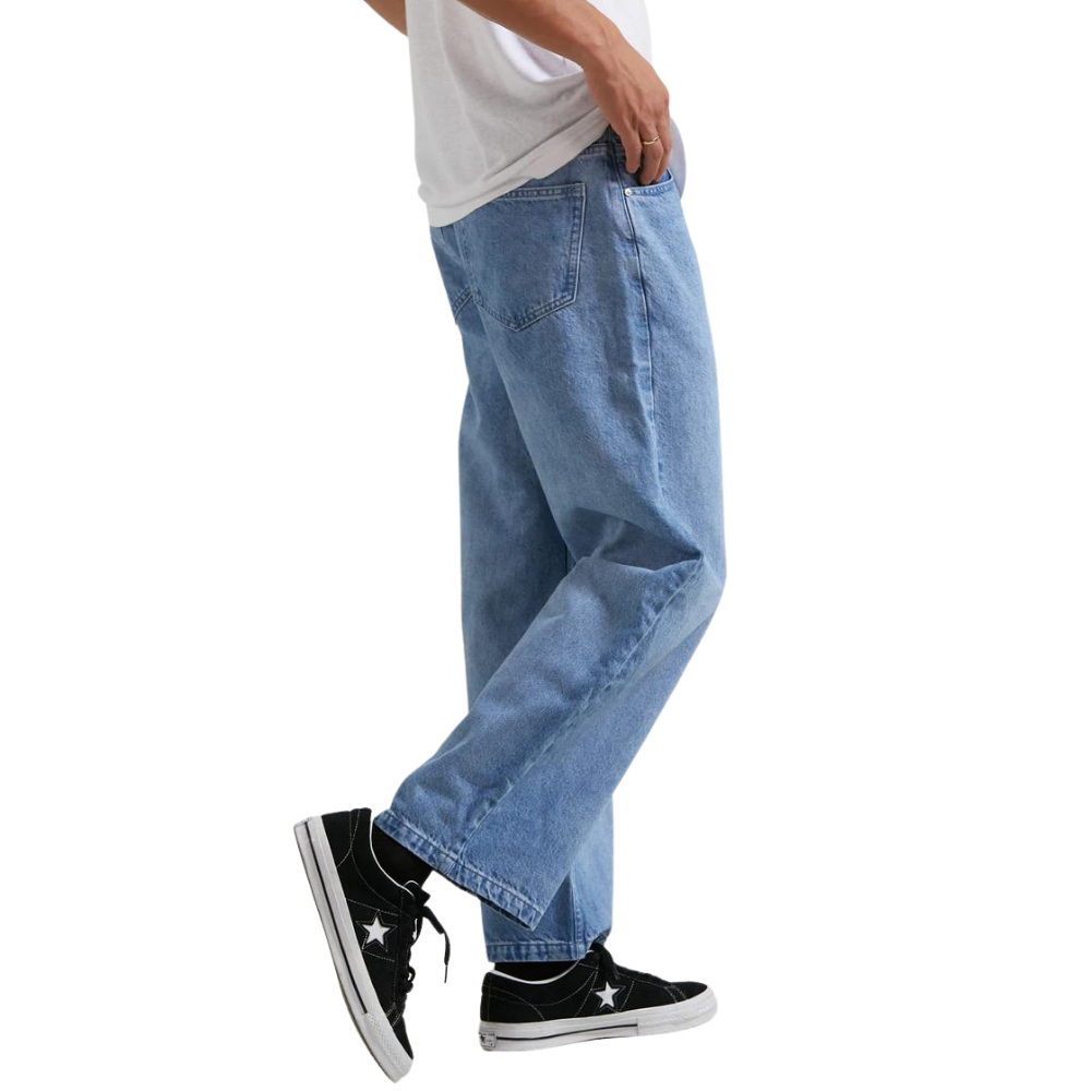 Afends Pants Pablo Hemp Denim Baggy Worn Blue [Size: 34]