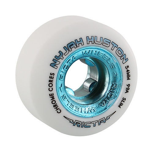 Ricta Chrome Core White Teal 54mm Skateboard Wheels