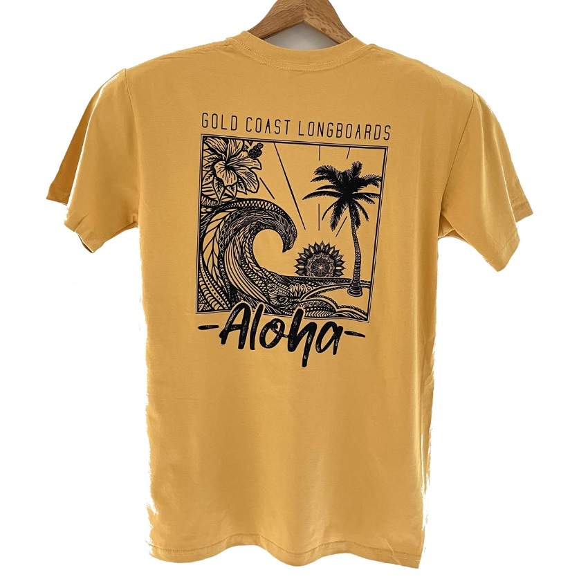 Gold Coast Longboards Aloha Mustard T-Shirt