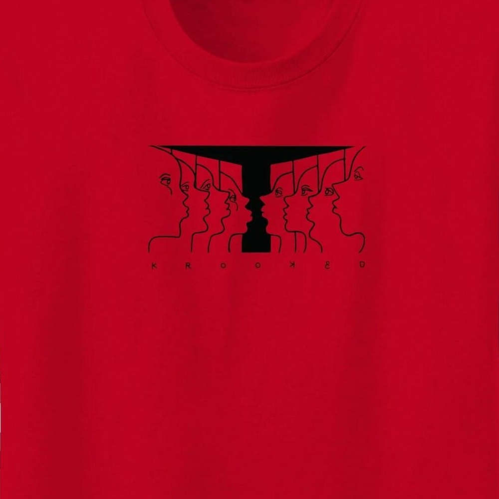 Krooked Basic Face Off Red Black T-Shirt