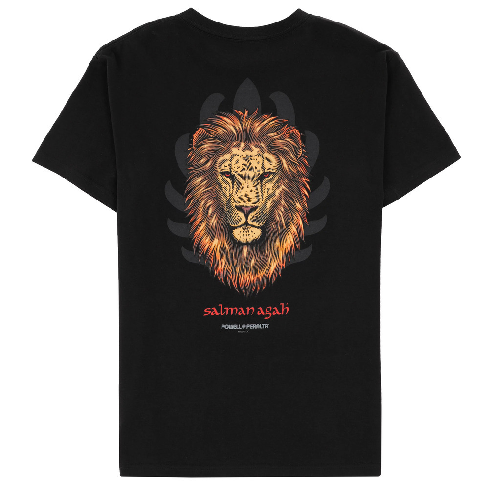 Powell Peralta Agah Lion Black T-Shirt [Size: M]
