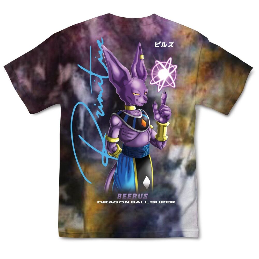 Primitive Dragon Ball Beerus Orb Washed Purple T-Shirt