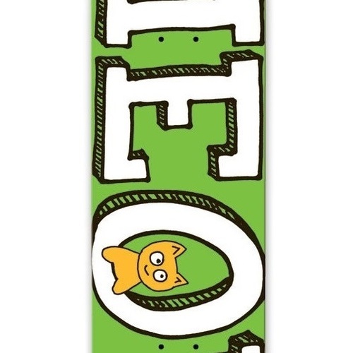 Meow Logo Green 7.5 Skateboard Deck
