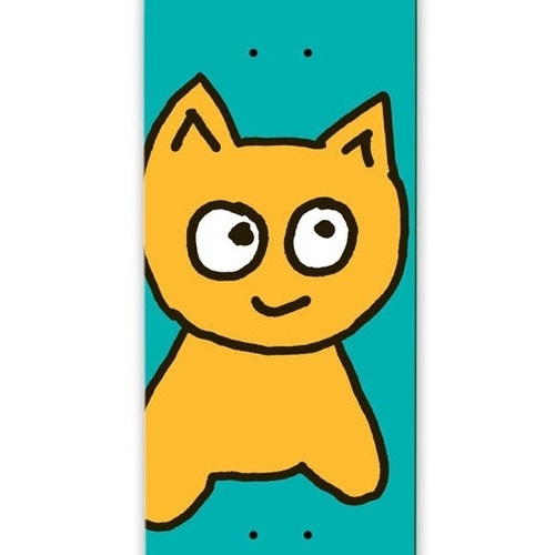 Meow Big Cat Teal 7.5 Skateboard Deck