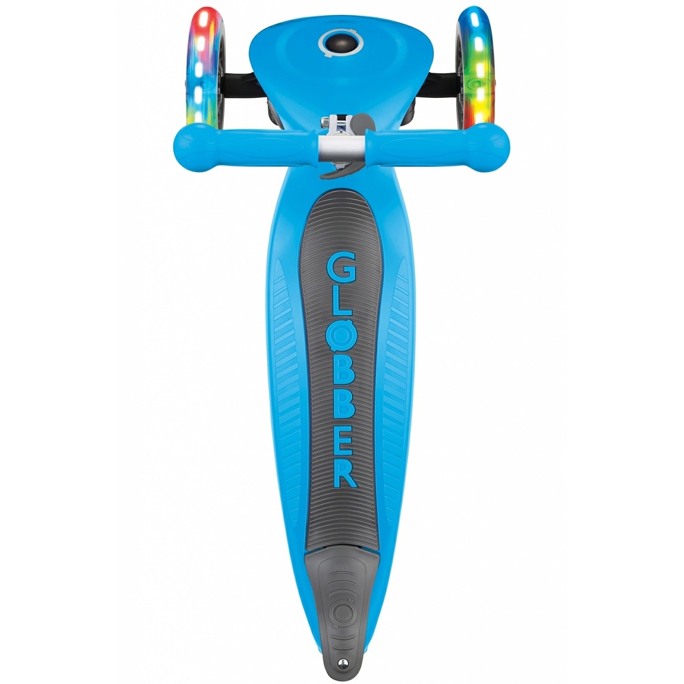 Globber Primo Lights Anodized T-Bar 3 Wheel Sky Blue Scooter