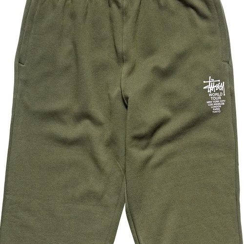 Stussy World Tour Solid Flight Green Track Pants [Size: 28]