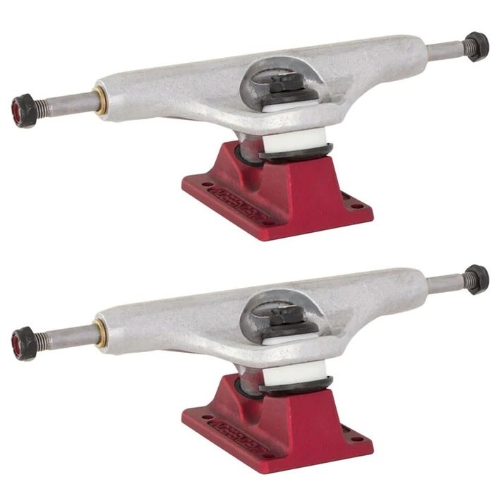 Independent Hollow Delfino Silver Red Set Of 2 Skateboard Trucks [Size: 139]