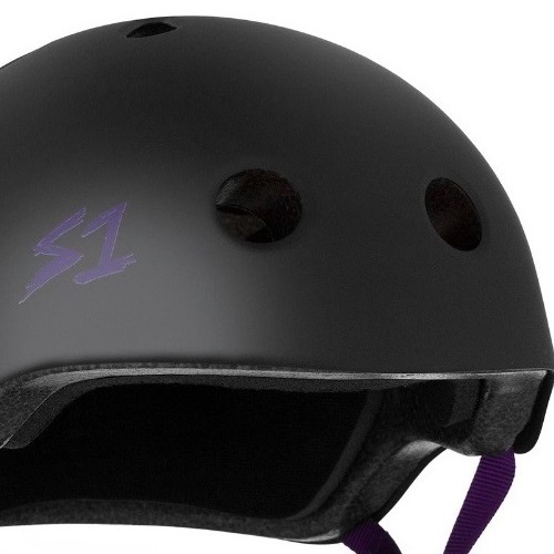 S1 S-One Lifer Certified Helmet Purple Strap Black Matte