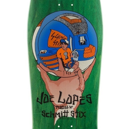 Schmitt Stix Joe Lopez Crystal Ball Reissue Green Orange Skateboard Deck