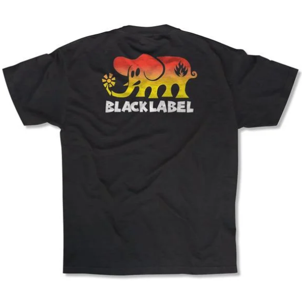 Black Label Elephant Fade Black T-Shirt