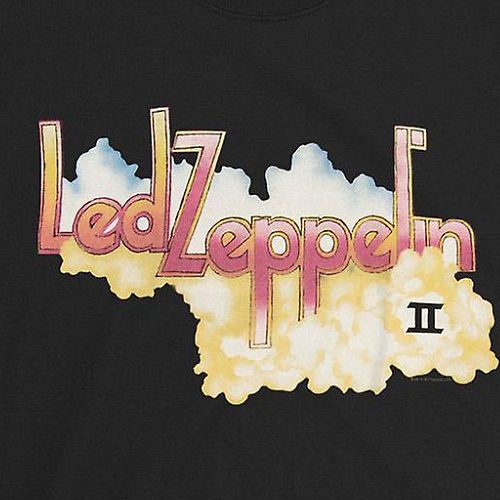 Band Shirts Led Zeppelin II Logo With Clouds Black T-Shirt