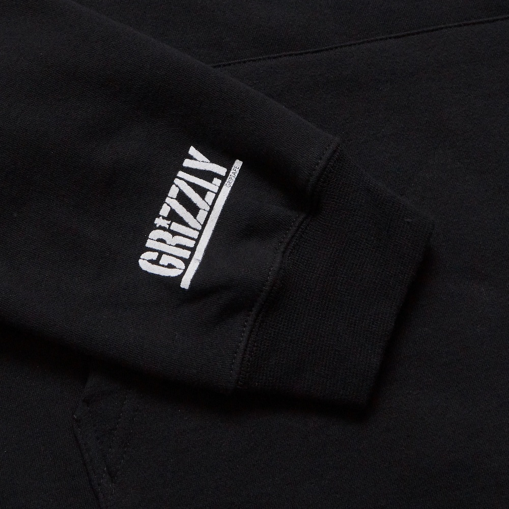 Grizzly OG Stamp Black White Hoodie