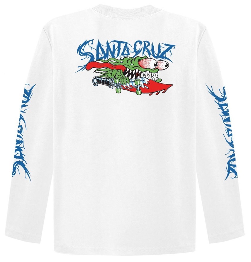 Santa Cruz Meek Slasher White Youth Long Sleeve Shirt [Size: 8]