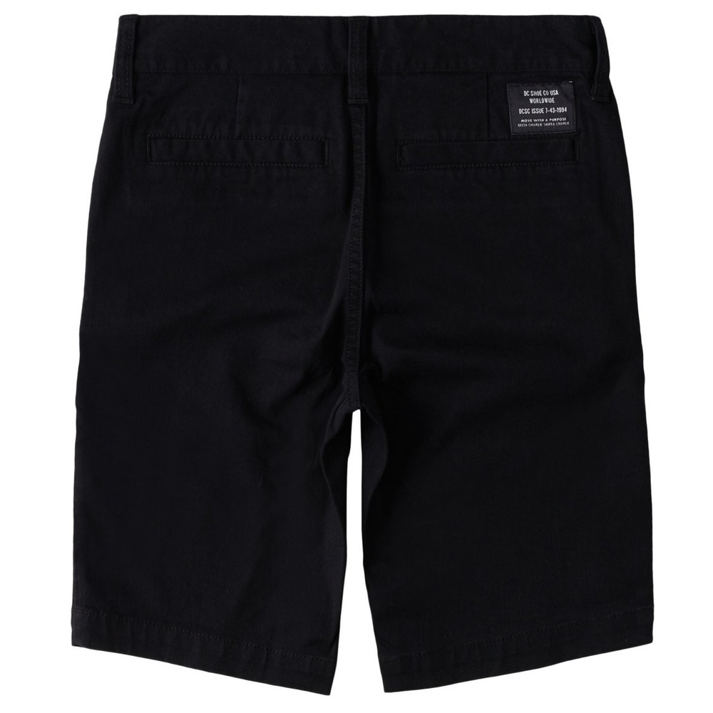 DC Worker Boys Black Youth Chino Shorts