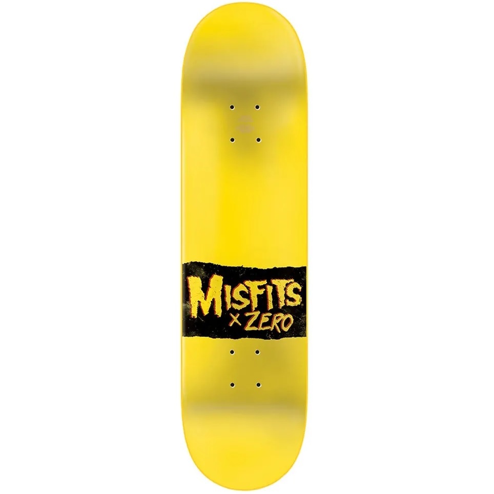 Zero Misfits Fiend Skull Black Yellow 8.25 Skateboard Deck