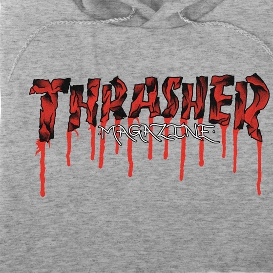 Thrasher Blood Drip Ash Hoodie [Size: M]