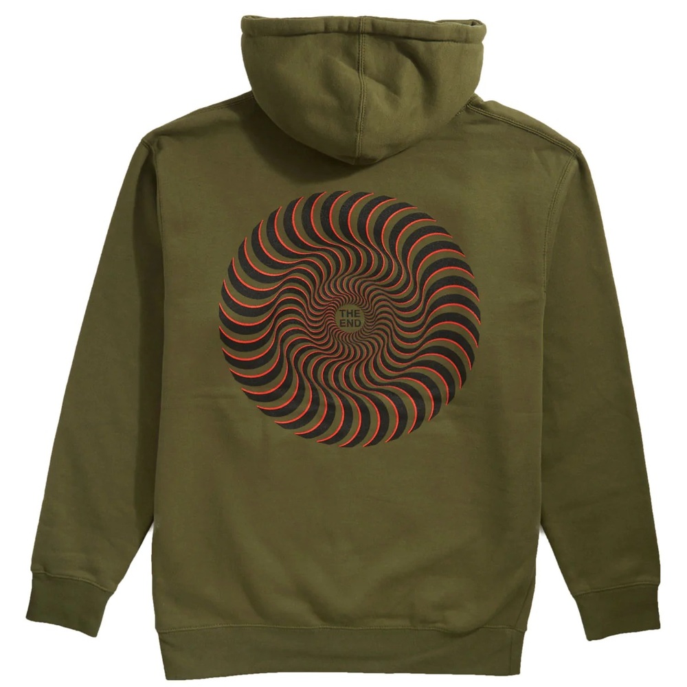 Spitfire Classic Swirl Overlay Army Hoodie [Size: M]