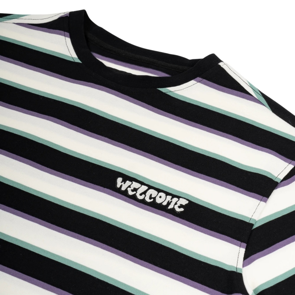Welcome Skateboards Cooper Stripe Knit Wheat T-Shirt [Size: M]