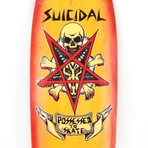 Dogtown Suicidal Skates Possessed To Skate 70s Classic Yellow Red Fade 9.0 Skateboard Deck
