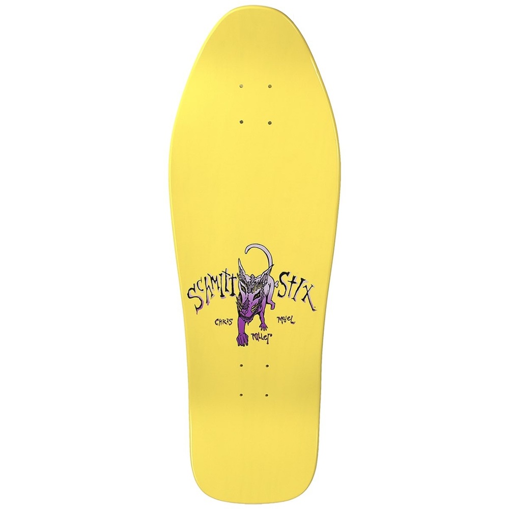 Schmitt Stix Chris Miller Mini Yellow Skateboard Deck