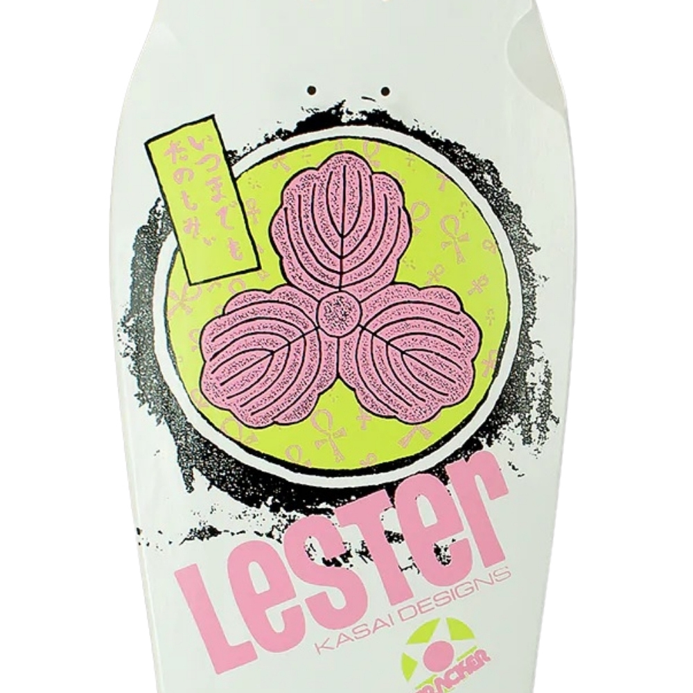 Tracker Lester Kasai Oak Leaf Reissue White Skateboard Deck