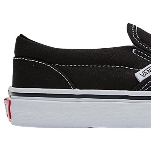 Vans Classic Slip On Black True White Kids Shoes