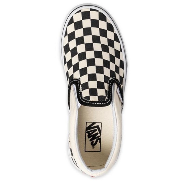 Vans Classic Slip On Checkerboard Black White Kids Shoes