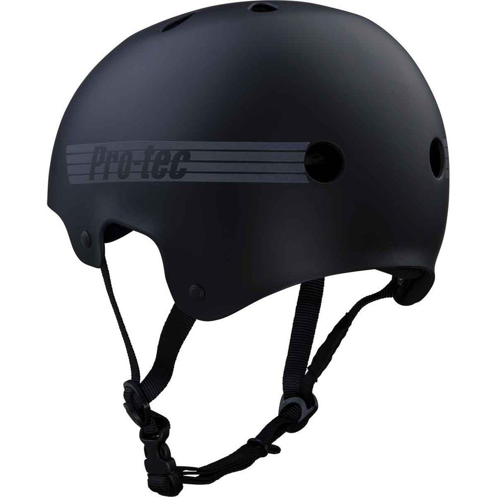 Protec Old School Certified Matte Black Reflective Helmet