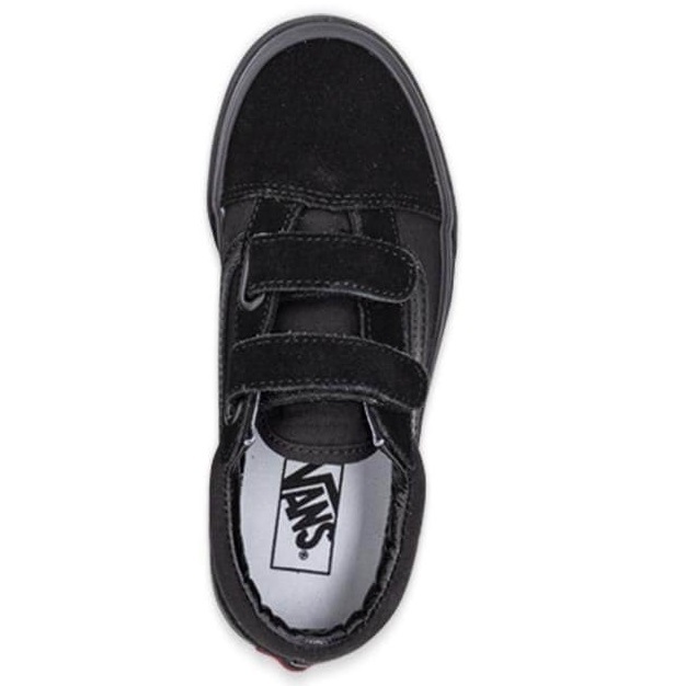 Vans Old Skool Velcro Black Black Kids Shoes [Size: US 2]