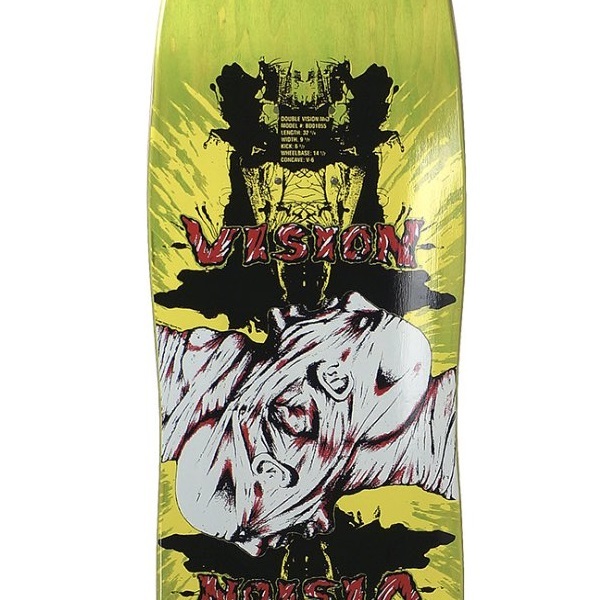 Vision Double Vision Modern Concave Lime Stain Reissue Skateboard Deck