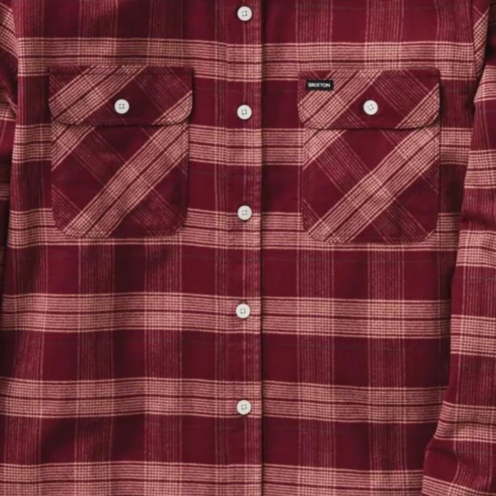 Brixton Bowery Stretch X Flannel Crimson Button Up Shirt