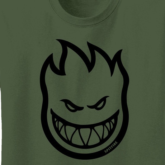 Spitfire Bighead Military Green Black T-Shirt [Size: M]