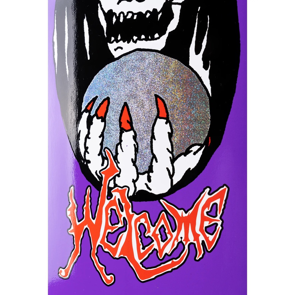 Welcome Clairvoyant On Evil Twin Purple 8.5 Skateboard Deck