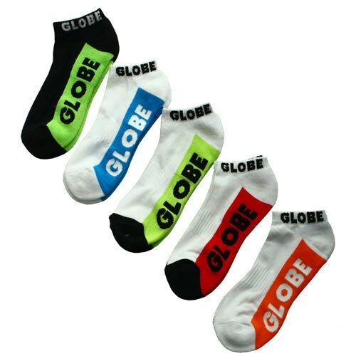 Globe Multi Brights 5 Pairs Ankle Mens Socks