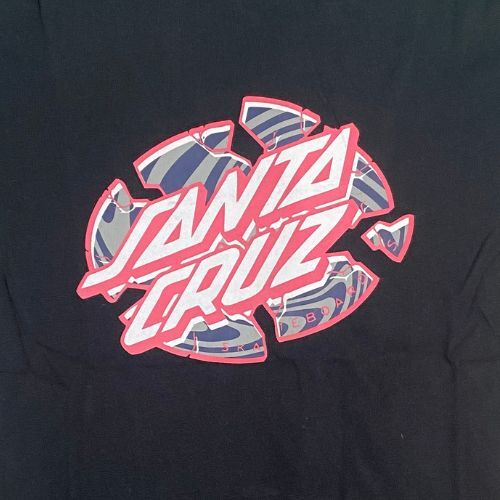 Santa Cruz Warp Broken Dot Front Black Youth T-Shirt