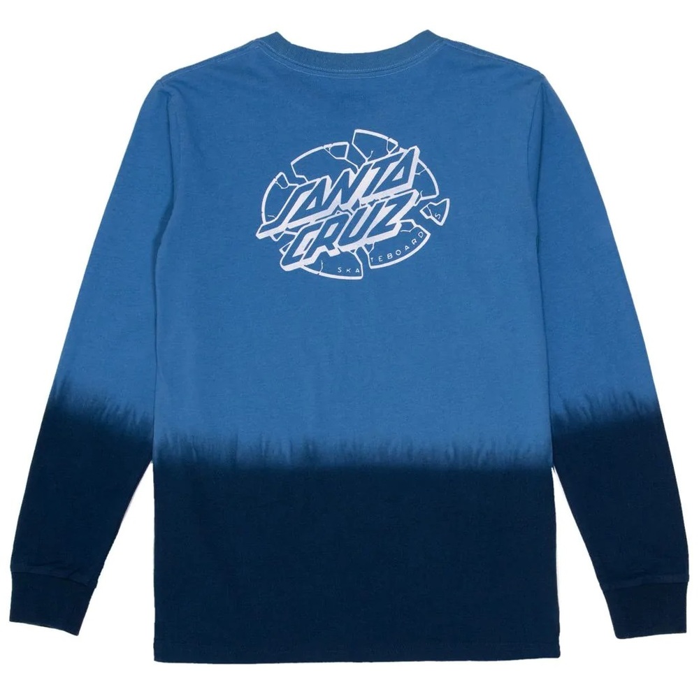 Santa Cruz Broken Dot Mono Blue Youth Long Sleeve Shirt [Size: 12]