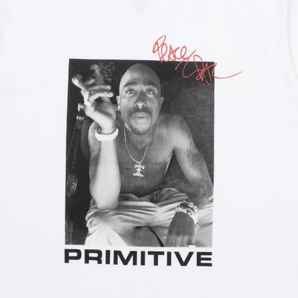 Primitive Tupac Smoke White T-Shirt [Size: L]