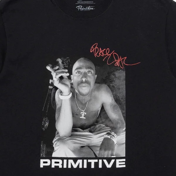 Primitive Tupac Smoke Black T-Shirt [Size: S]