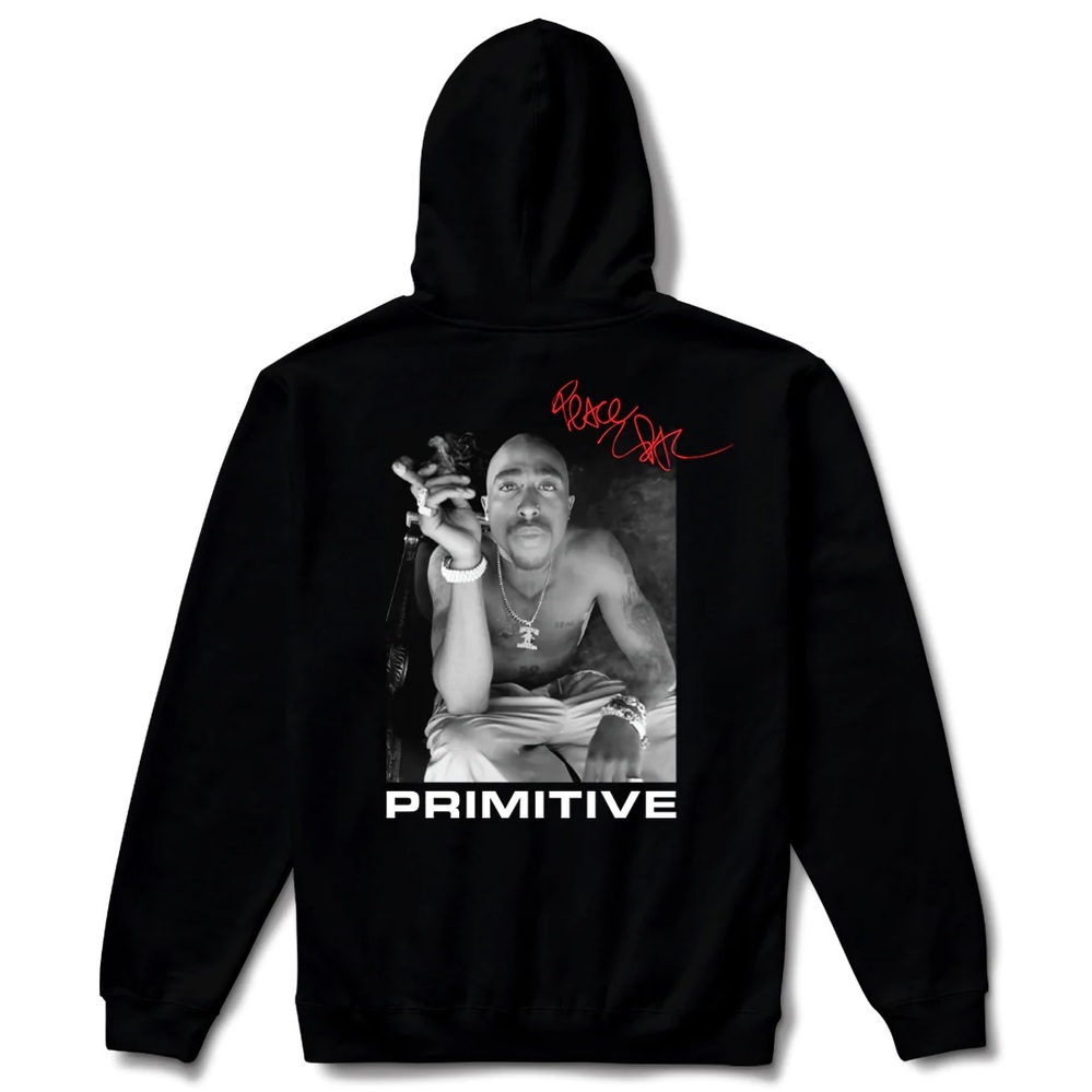 Primitive Tupac Smoke Black Hoodie [Size: S]