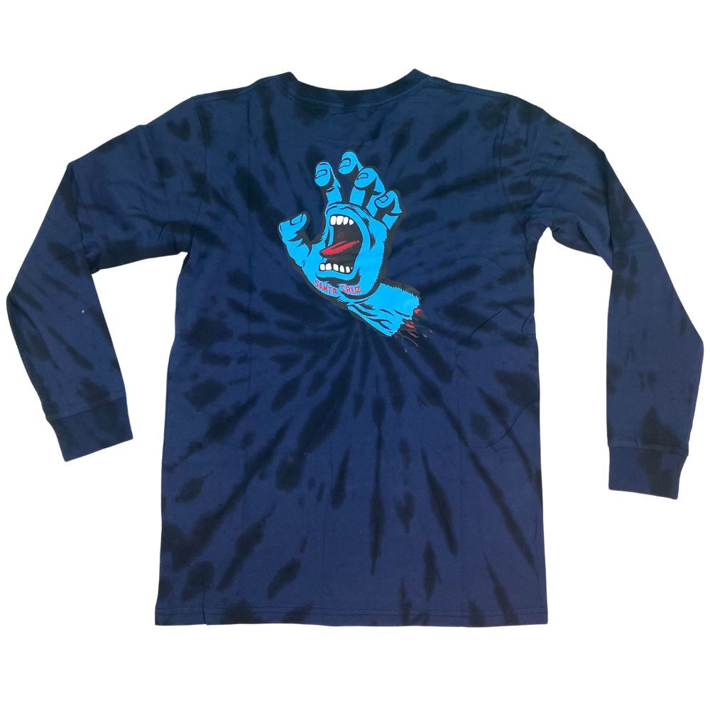 Santa Cruz Screaming Hand Dark Navy Swirl Youth Long Sleeve Shirt [Size: 14]