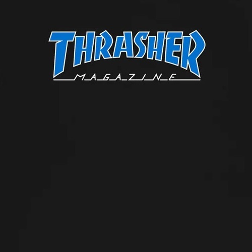 Thrasher Outlined Black Blue T-Shirt [Size: M]