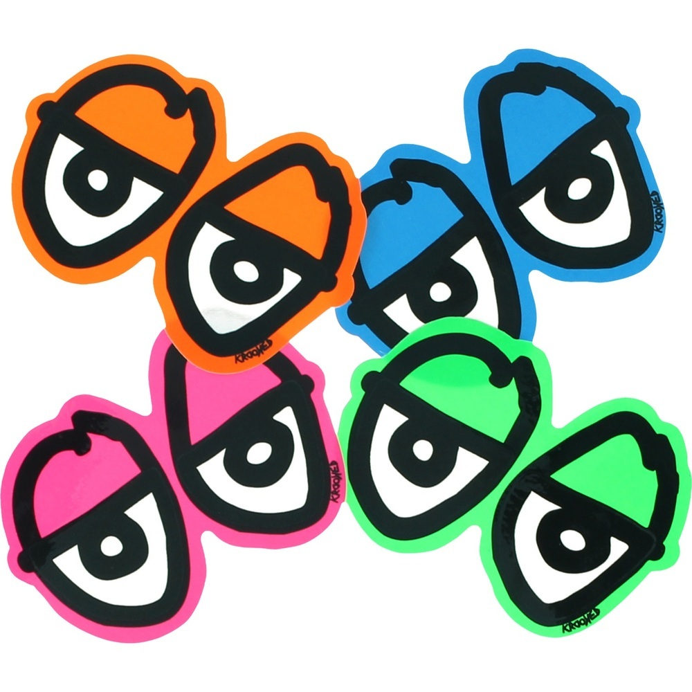 Krooked Eyes Die Cut Green Small x 1 Skateboard Sticker