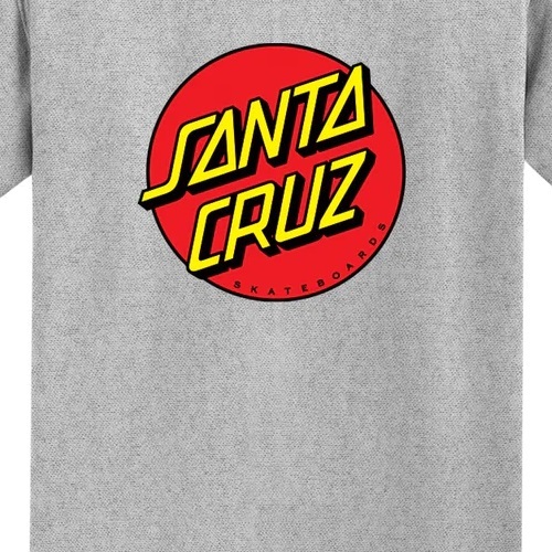 Santa Cruz Classic Dot Front Grey Marle Youth T-Shirt